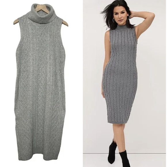 HOUSE of Harlow 1960 Sweater Dress Turtleneck Gray Size M - Picture 1 of 10